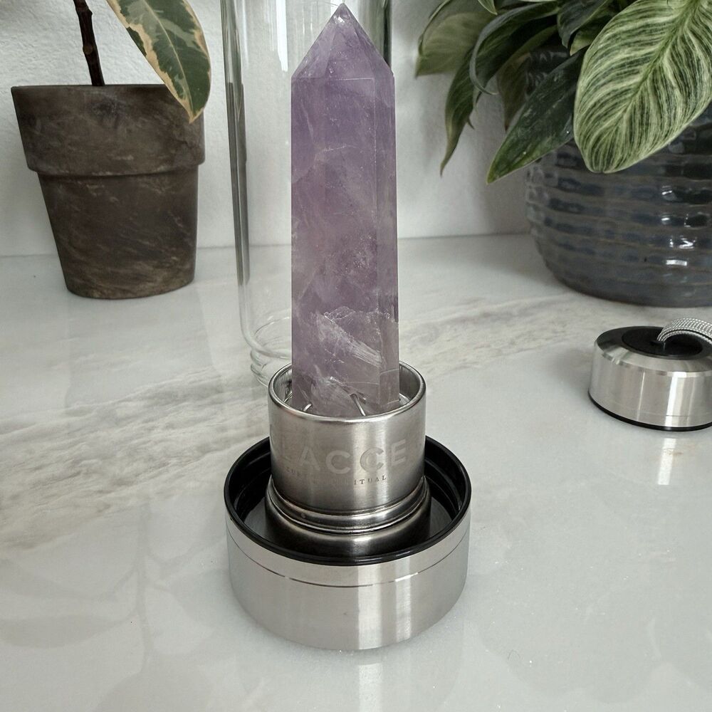 Glacce Amethyst Crystal Infusion Water Bottle - Free People Goop Wellness - Picture 9 of 11